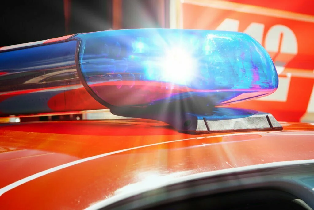 Allergischer Schock Blaulicht vom Rettungsdienst