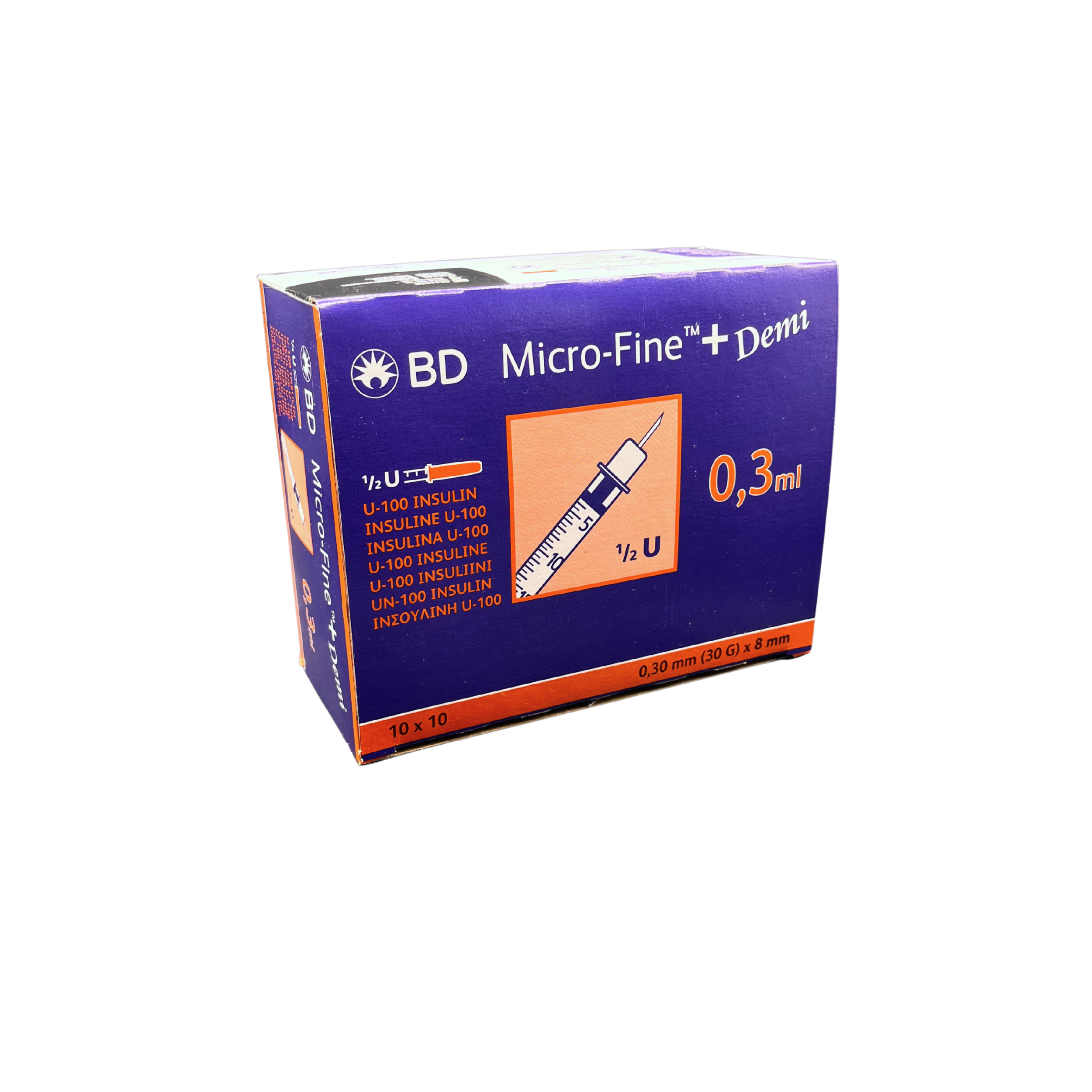 BD Micro-Fine+ Demi Insulinspritzen 0,3ml U100 0,3x8mm PZN 04144150