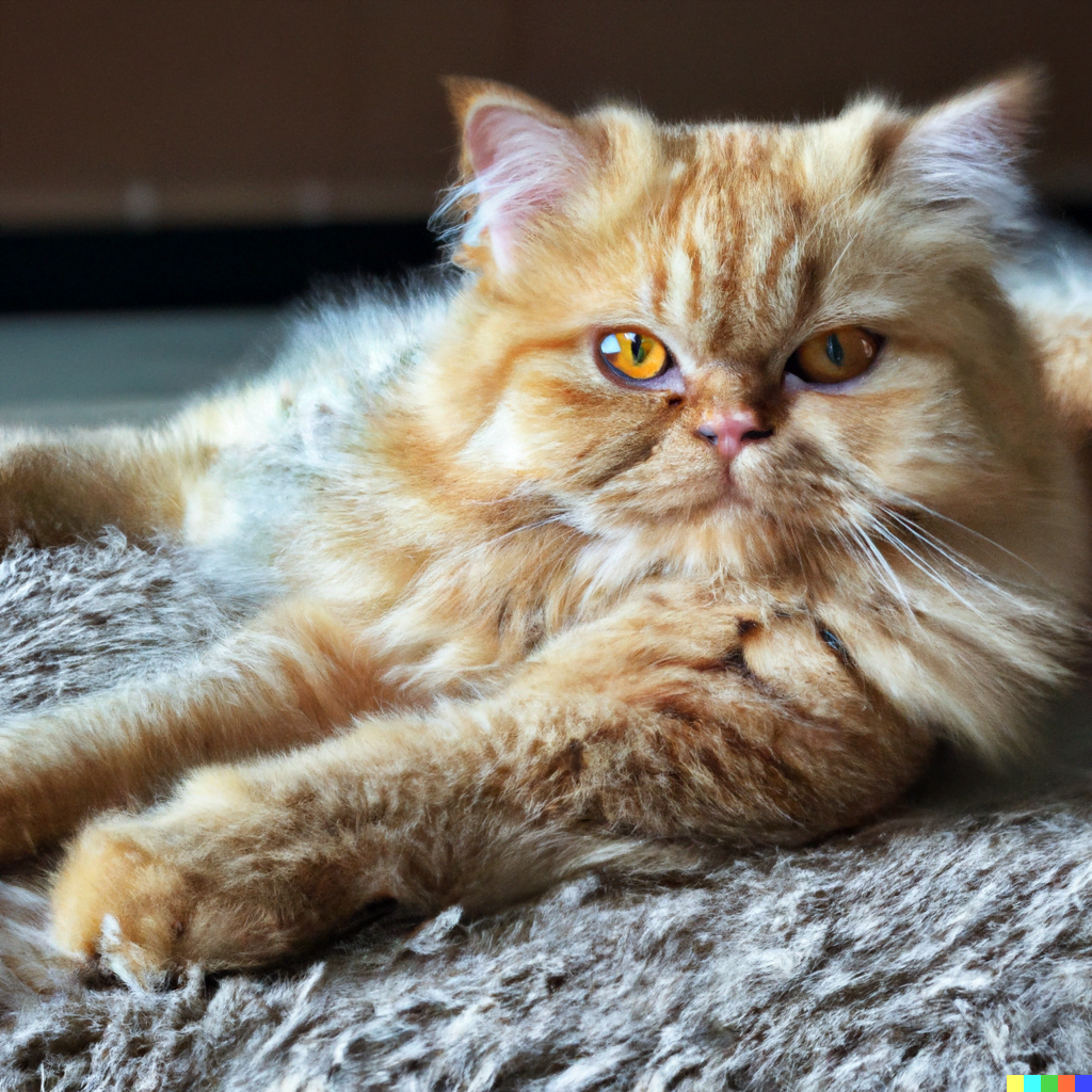 Perser Katze im wohnzimmer auf dem teppich_Haarbalgmilben